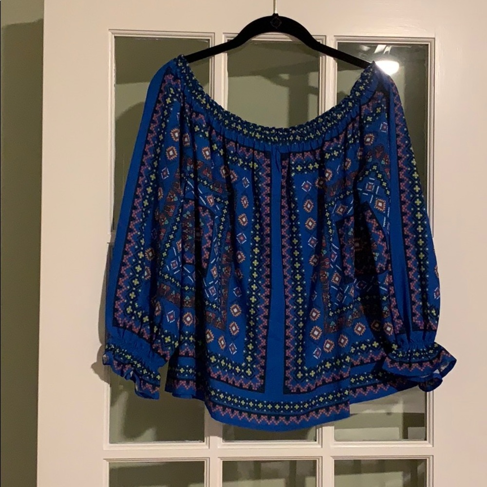 Blue off the shoulder top!